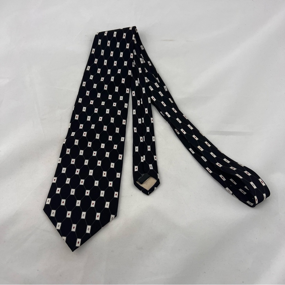 Classic Black Geometric Silk Tie